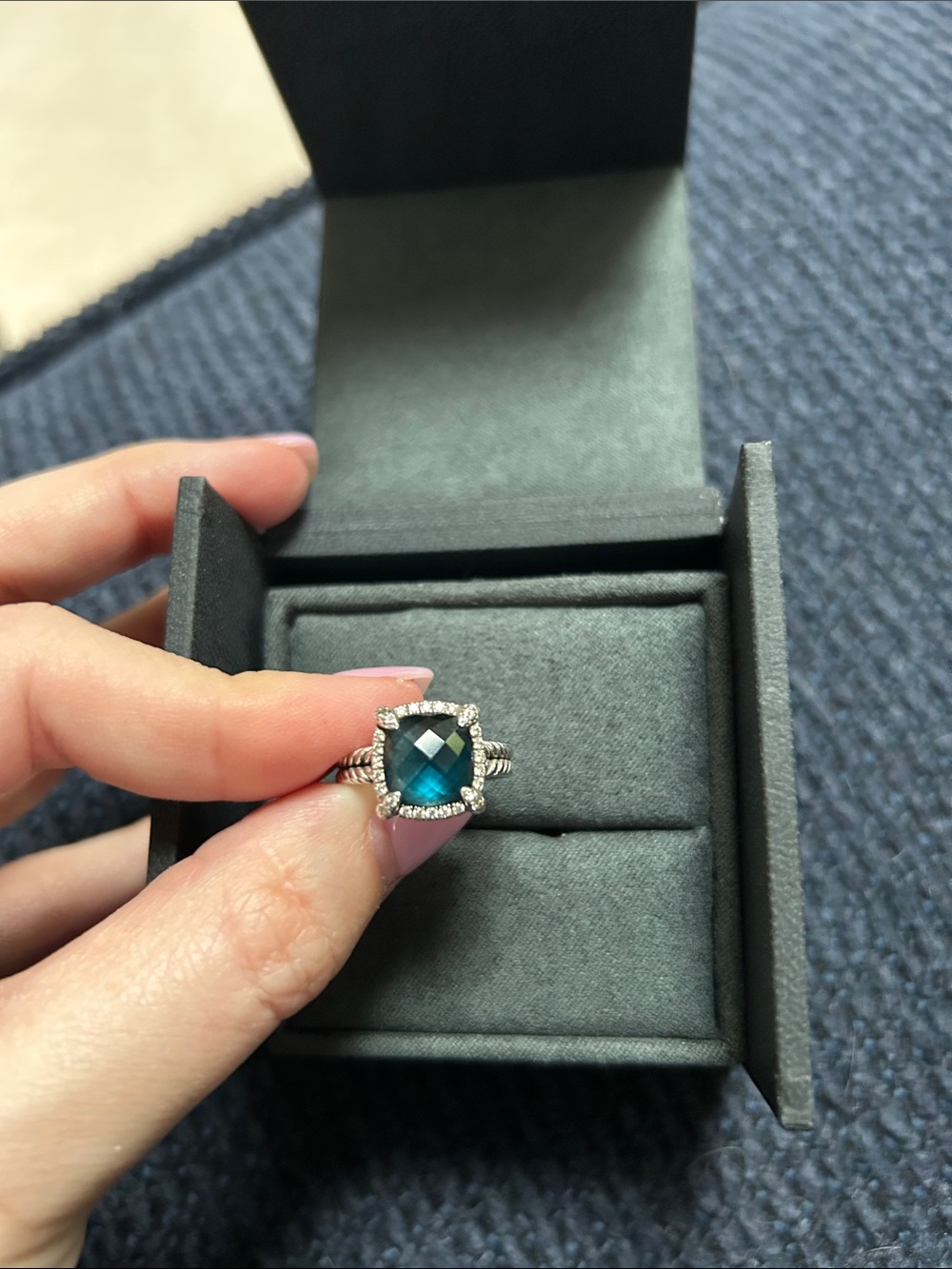 EXCELLENT CONDITION CHATELAINE® PAVÉ BEZEL RING Retail $995 Size 6? - Picture 4 of 9